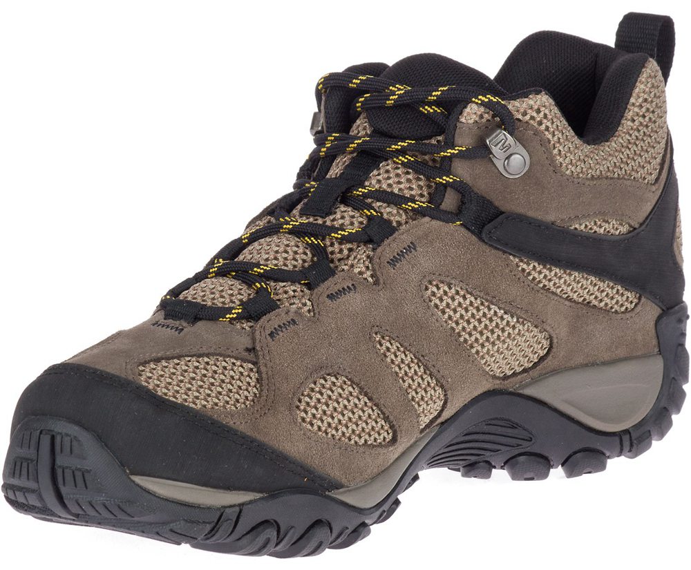 Merrell Hiking Boots Brown - Yokota 2 Mid Waterproof Wide Width - Mens 30OUZBRSC